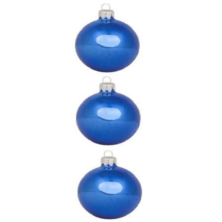 Набор елочных шаров Новогодний пластик синие глянцевые (диаметр 5.5 см, 36 штук в упаковке)